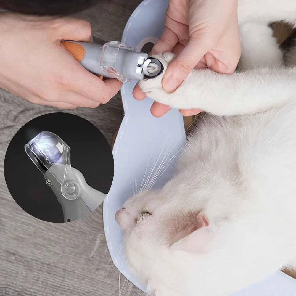 Cortaúñas Profesional para Mascotas con Luz LED - Tijeras de Precisión para Perros y Gatos