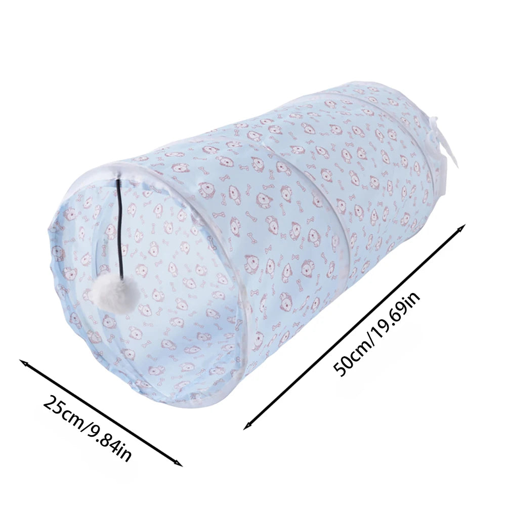 Túnel Plegable para Gatos - Juguete Interactivo Multicolor con Sonido Crujiente, 50cm