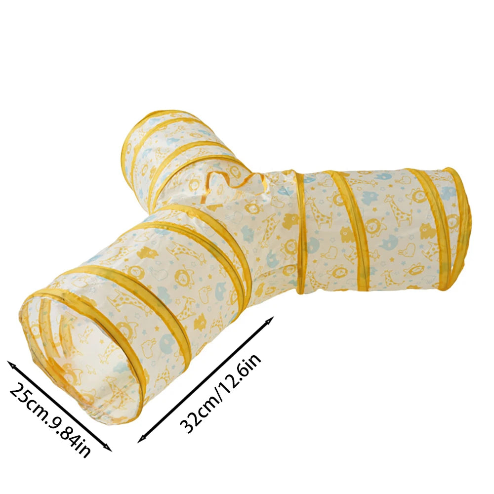 Túnel Plegable para Gatos - Juguete Interactivo Multicolor con Sonido Crujiente, 50cm