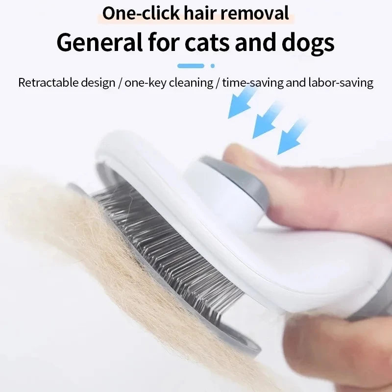 Cepillo Autolimpiable para Mascotas - Peine de Depilación Suave para Perros y Gatos