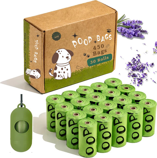Bolsas Biodegradables para Perro con Dispensador - Aroma Lavanda, Antiescapes, Pack 60-600 uds
