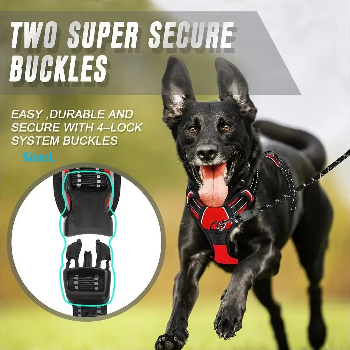 Arnés Antipull para Perros - Chaleco Ajustable con Asa de Control para Cachorros y Perros Medianos