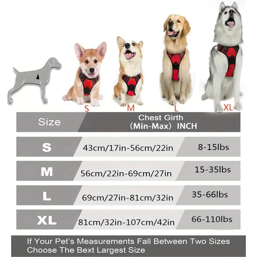 Arnés Antipull para Perros - Chaleco Ajustable con Asa de Control para Cachorros y Perros Medianos