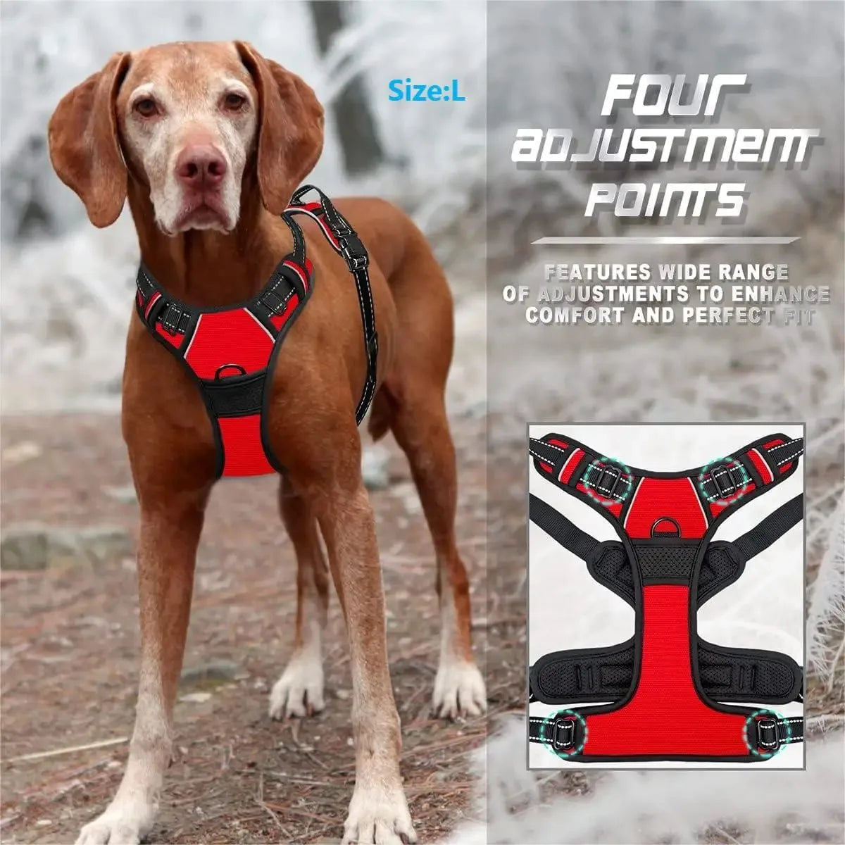 Arnés Antipull para Perros - Chaleco Ajustable con Asa de Control para Cachorros y Perros Medianos
