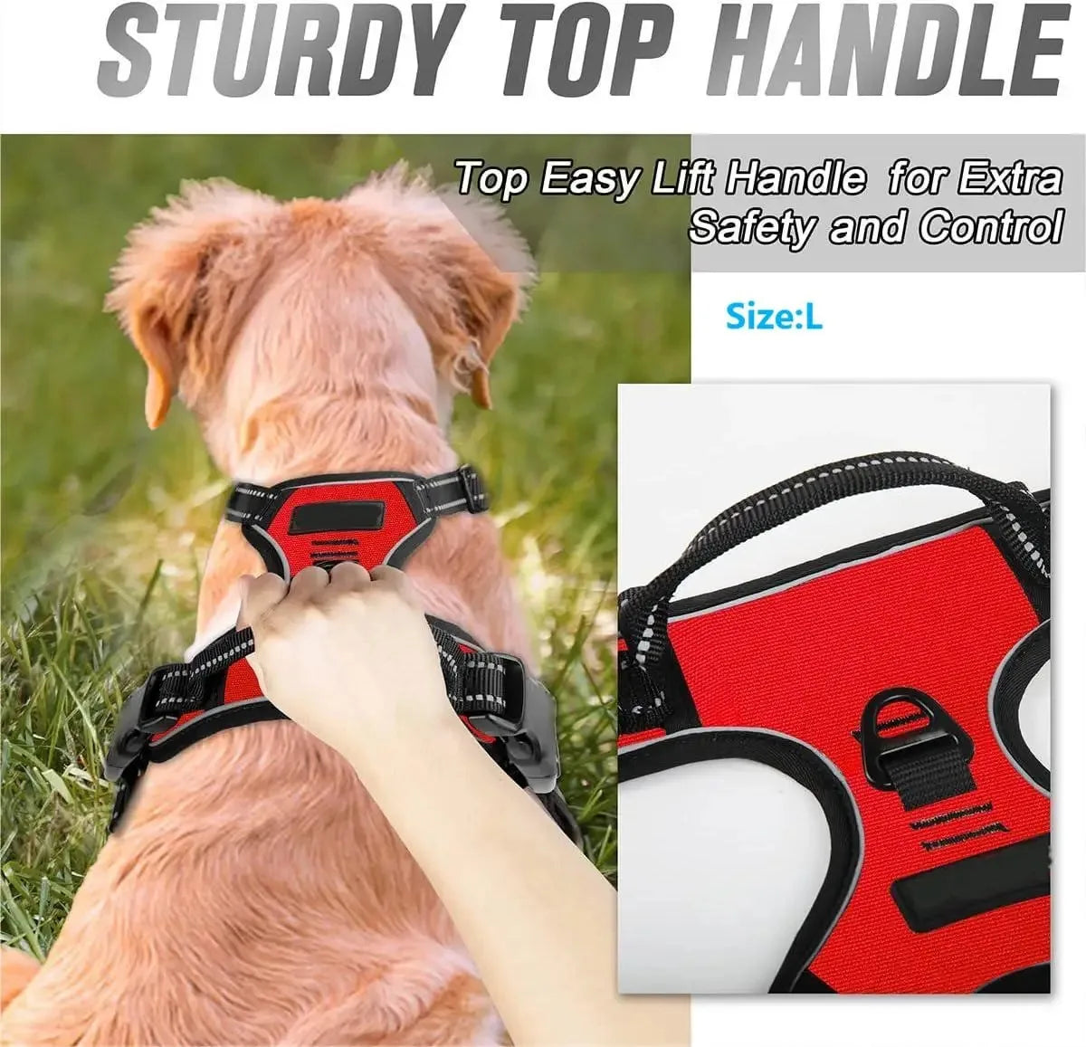 Arnés Antipull para Perros - Chaleco Ajustable con Asa de Control para Cachorros y Perros Medianos
