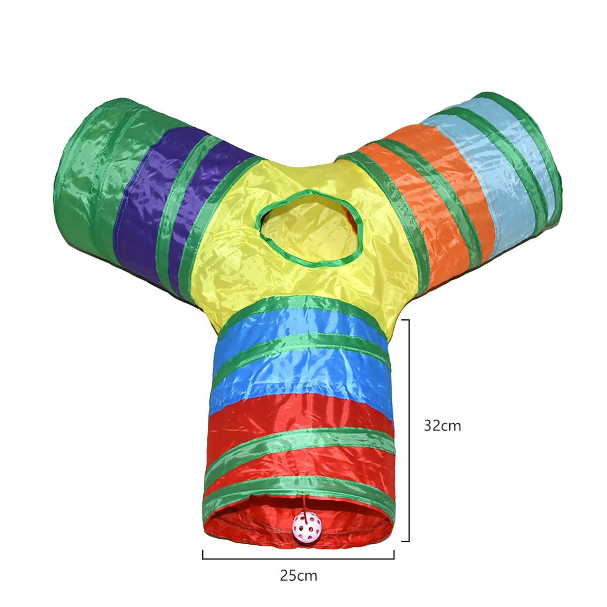 Túnel Plegable para Gatos - Juguete Interactivo Multicolor con Sonido Crujiente, 50cm
